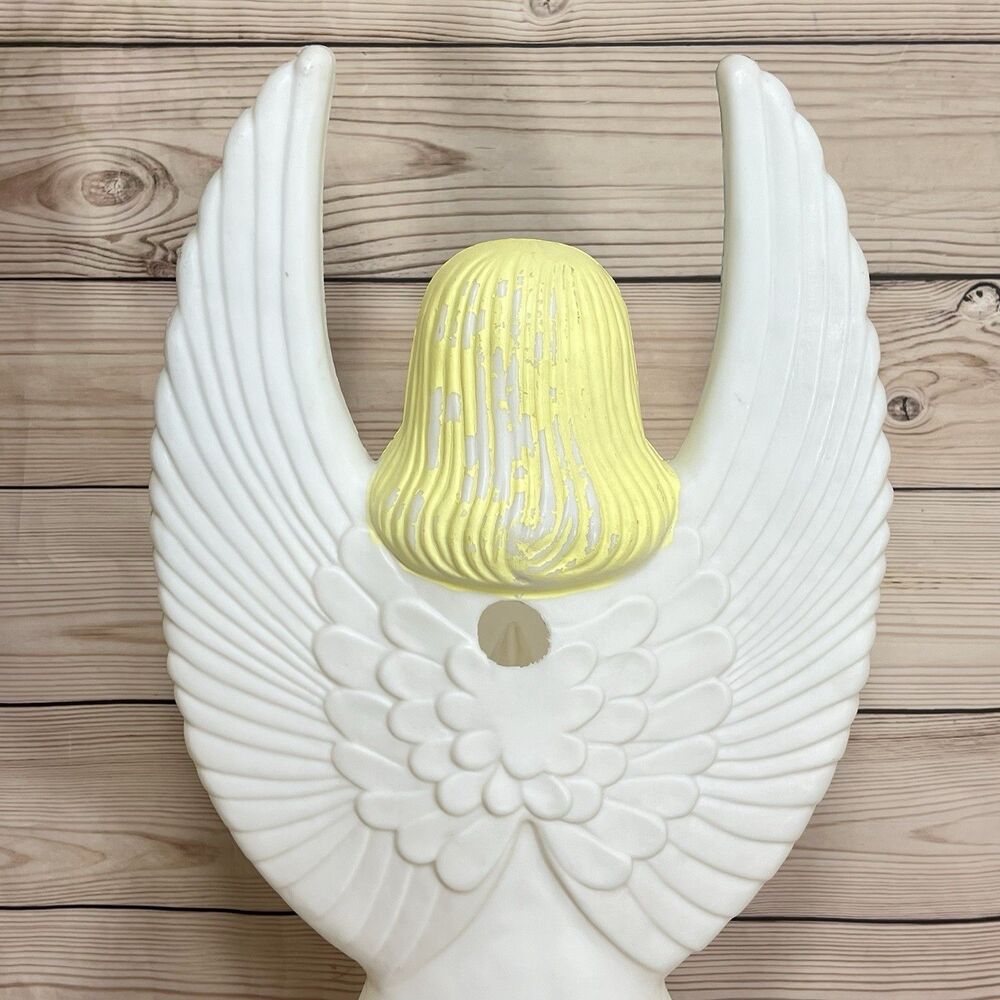 Vintage Christmas Angel Blow Mold 30" Union Products 1988 Blue Wings with Light - Picture 8 of 14